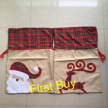 200pcs/lot Wholesale christmas plaid bag high quality personalised monogram cotton jute drawstring Santa Sack
200pcs/lot Wholesale christmas plaid bag high quality personalised monogram cotton jute drawstring Santa Sack