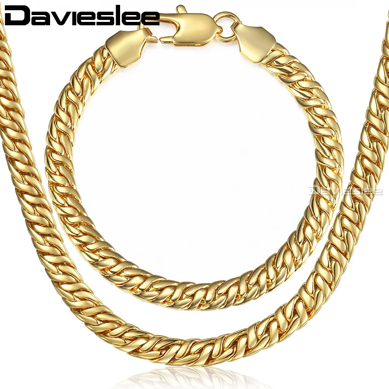Davieslee 7mm Necklaces Bracelets Set for Men Women Yellow Gold Color Rombo Herringbone Chain Gift Fashion Jewelry Set DLGS283
Davieslee 7mm Necklaces Bracelets Set for Men Women Yellow Gold Color Rombo Herringbone Chain Gift Fashion Jewelry Set DLGS283