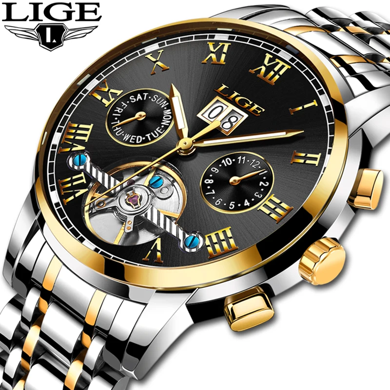 LIGE Mens Watches Top Brand Luxury Automatic Mechanical Sport Watch Men Full Steel Business Waterproof Watches Relogio Masculino
LIGE Mens Watches Top Brand Luxury Automatic Mechanical Sport Watch Men Full Steel Business Waterproof Watches Relogio Masculino