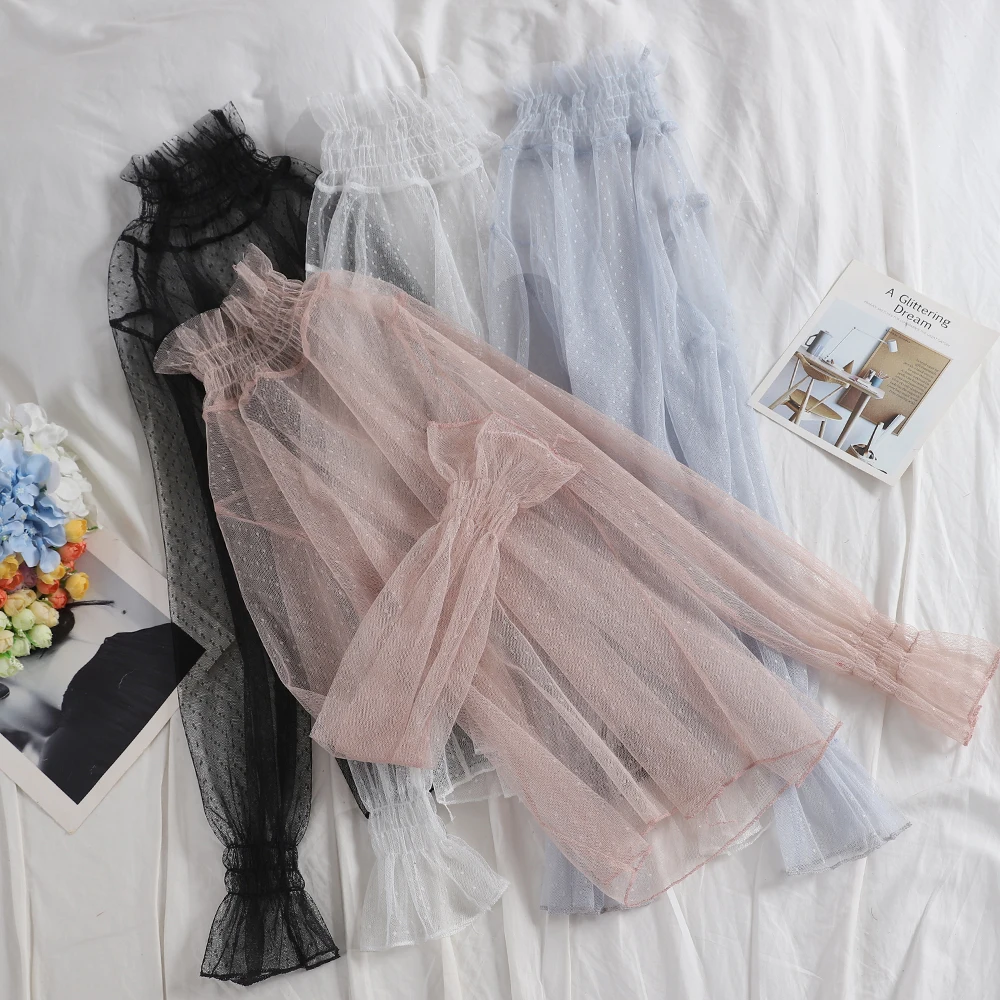 Women Summer Flare Sleeve Embroidery Lace Polka Dot Basic Shirt Casual High Waist Pullover Mesh Gauze Ruffles Voile Blouse Tops
Women Summer Flare Sleeve Embroidery Lace Polka Dot Basic Shirt Casual High Waist Pullover Mesh Gauze Ruffles Voile Blouse Tops