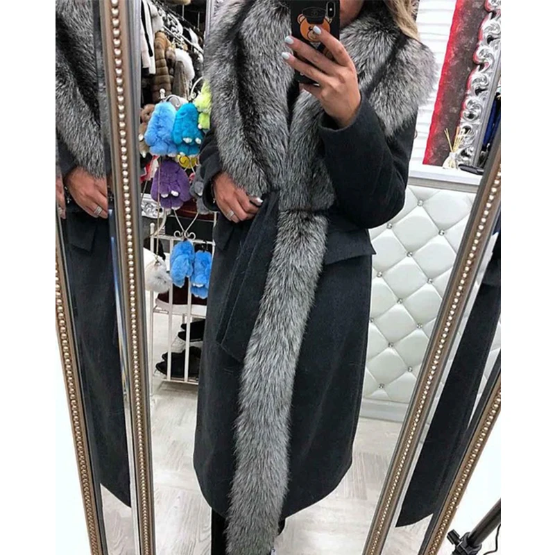 TOPFUR Women Cashmere Real Fur Coat Luxury Big Fox Fur Collar Fur Coat Thick Long Fur Coat High Quality New Style
TOPFUR Women Cashmere Real Fur Coat Luxury Big Fox Fur Collar Fur Coat Thick Long Fur Coat High Quality New Style