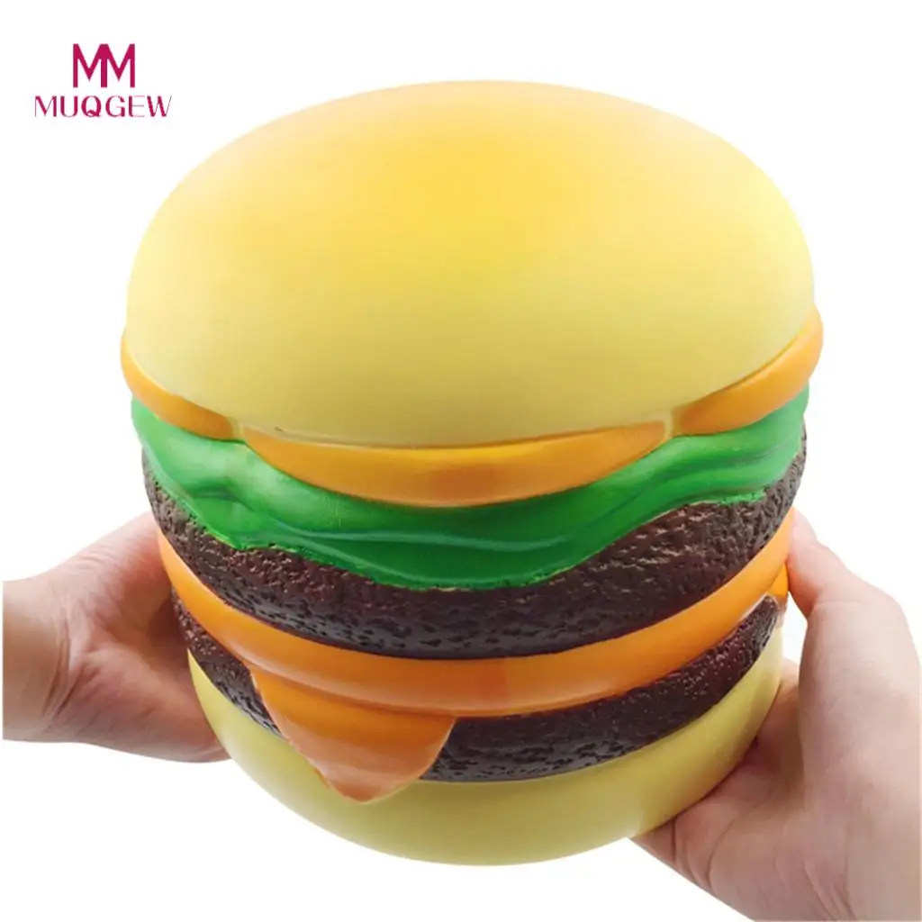 

MUQGEW Squishy Jumbo Giant Hamburger Scented Super Slow Rising Kids Toy Stress Reliever Toy Poopsie slime surprise Giant squishy