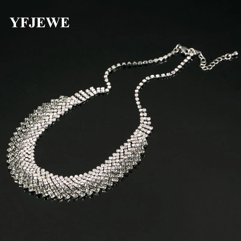 YFJEWE New Luxury Crystal Rhinestone Statement Necklace For Women Wedding Prom Jewelry Fashion Choker Necklace Chain #N132
YFJEWE New Luxury Crystal Rhinestone Statement Necklace For Women Wedding Prom Jewelry Fashion Choker Necklace Chain #N132
