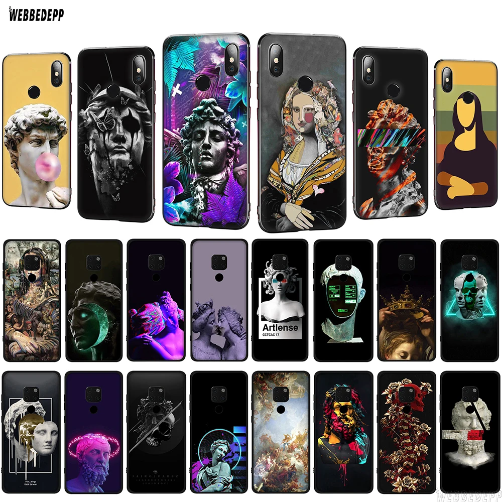 WEBBEDEPP Vintage Plaster Statue David Art TPU Cover for Huawei P10 P20 P30 Lite Pro Mate 10 20 P Smart 2019 Soft Case | Мобильные