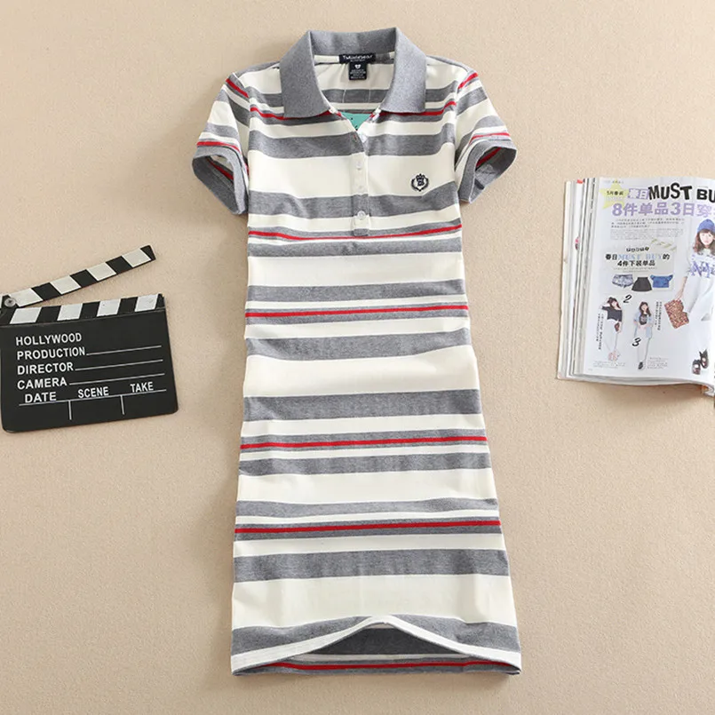 New Fashion 2019 Embroidery Stripe Polo Print Party Dress T Shirt Summer Sexy Evening Casual Women Cotton Mini Elegant Vestidos
New Fashion 2019 Embroidery Stripe Polo Print Party Dress T Shirt Summer Sexy Evening Casual Women Cotton Mini Elegant Vestidos