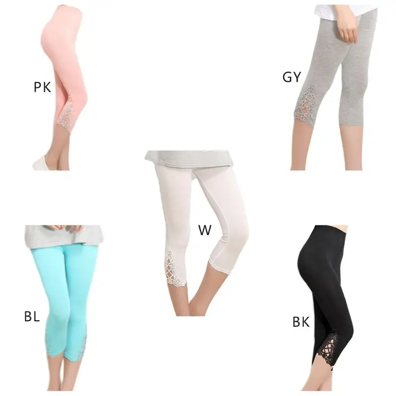 Women 3/4 Length Basic Leggings Hollow Out Crochet Lace Capri Cropped Summer Pants Candy Color High Waist Stretch Slim Trousers
Women 3/4 Length Basic Leggings Hollow Out Crochet Lace Capri Cropped Summer Pants Candy Color High Waist Stretch Slim Trousers