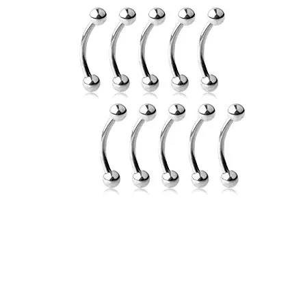 

LOT50pcs Free Shippment Body Piercing Jewelry -14G 16G Surgical Steel Eyebrow Tragus Bar Curved Eyebrow Lip Ear Piercing