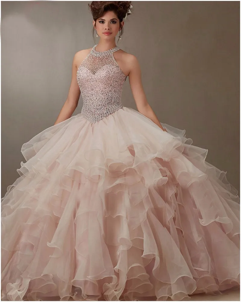 2017 New Arrival Bare Pink Ball Gown Organza Ruffled Beading Quinceanera Dresses Pageant 15 years dress vestido de debutante
2017 New Arrival Bare Pink Ball Gown Organza Ruffled Beading Quinceanera Dresses Pageant 15 years dress vestido de debutante