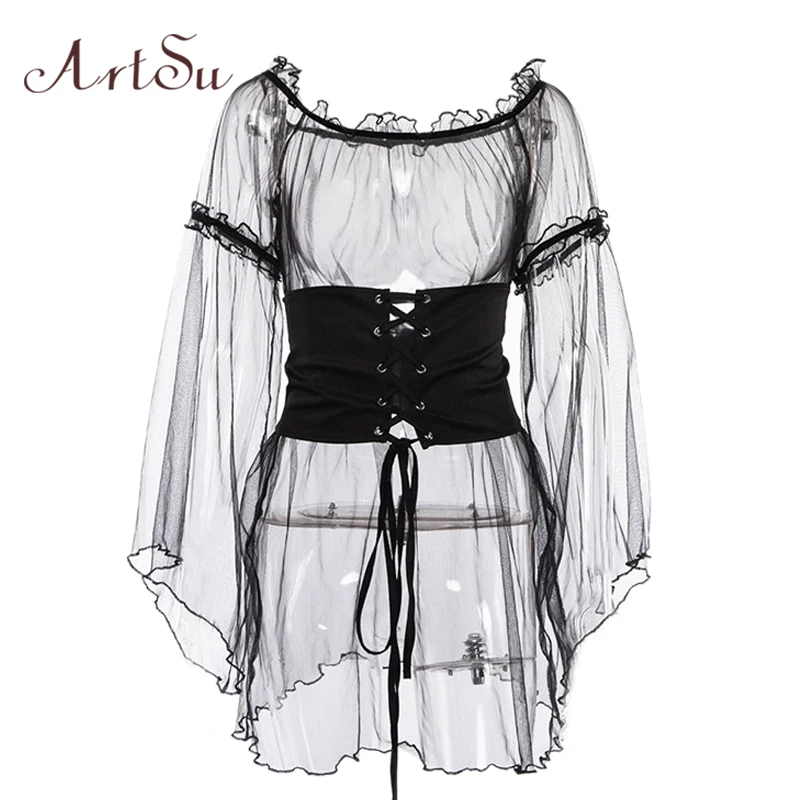 ArtSu Slash Neck Off Shoulder Sexy Black Bohemian Beach Mini Short Mesh Dresses See Through Dress Mini Dress Boho ASDR21631
ArtSu Slash Neck Off Shoulder Sexy Black Bohemian Beach Mini Short Mesh Dresses See Through Dress Mini Dress Boho ASDR21631