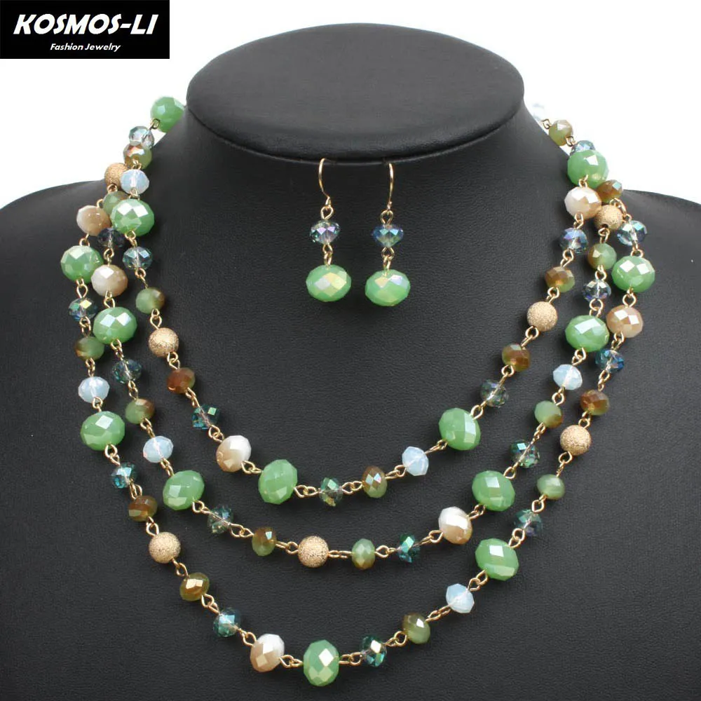 Multilayer Tassel Cryatal Necklace For Women Light Green Beads Choker With Earrings Girls Jewelry Set
Multilayer Tassel Cryatal Necklace For Women Light Green Beads Choker With Earrings Girls Jewelry Set