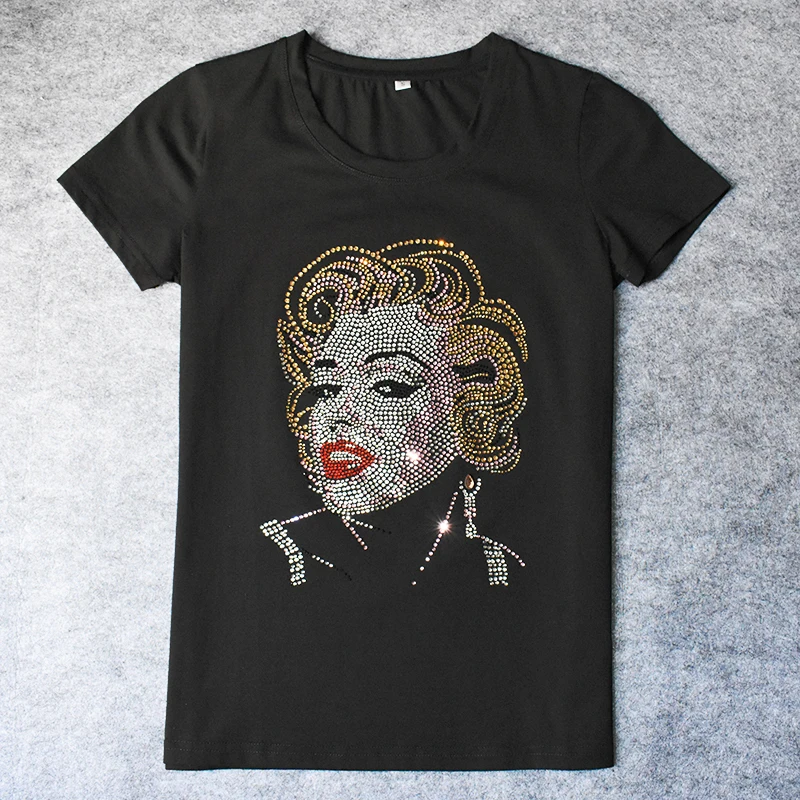 New 2018 Designer Women's Short Sleeve T shirts Rhinestone Female Print Brand Woman Summer Cotton t-shirt Hot Sale TOP Tee
New 2018 Designer Women's Short Sleeve T shirts Rhinestone Female Print Brand Woman Summer Cotton t-shirt Hot Sale TOP Tee
