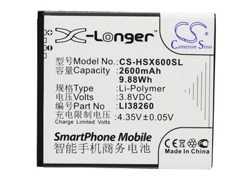Cameron Sino 2600mAh Battery LI38260 for Hisense HS-X6, HS-X6C, HS-X6T, X6, X6C, X6T
Cameron Sino 2600mAh Battery LI38260 for Hisense HS-X6, HS-X6C, HS-X6T, X6, X6C, X6T