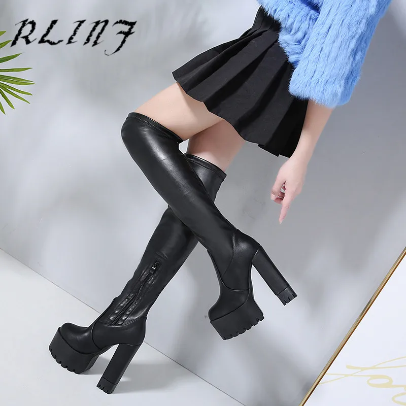 RLINF Women Shoes Over The Knee Boots 2018 New Autumn and Winter Thick High-heeled Stretch Leather Was Thin High Fashion
RLINF Women Shoes Over The Knee Boots 2018 New Autumn and Winter Thick High-heeled Stretch Leather Was Thin High Fashion