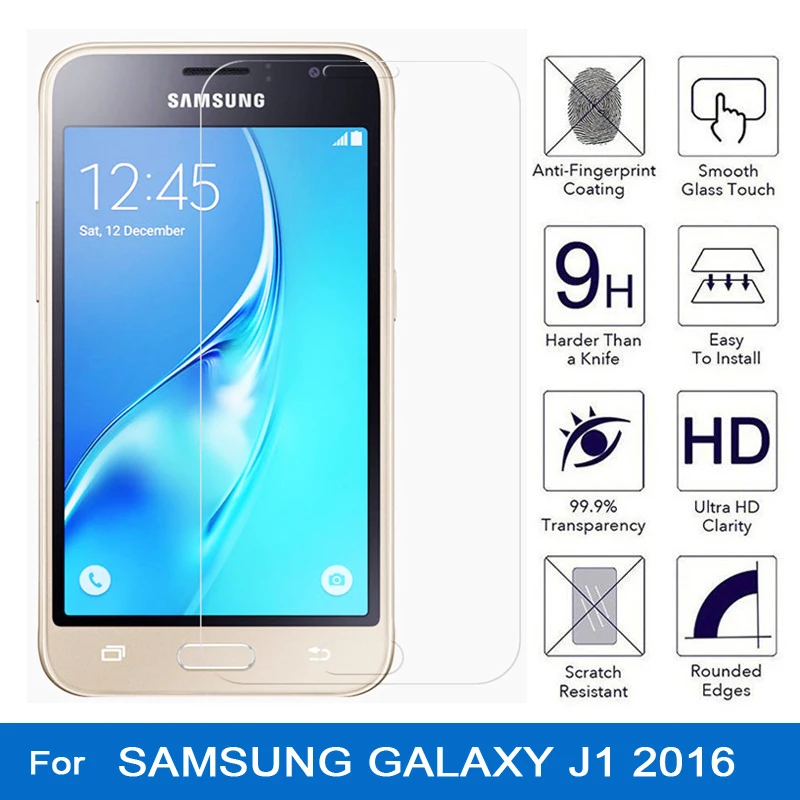 Tempered Glass for samsung galaxy j1 2016 Screen Protector Film 6 j120 j120f sm-j120f sm-j120 coque | Мобильные телефоны и