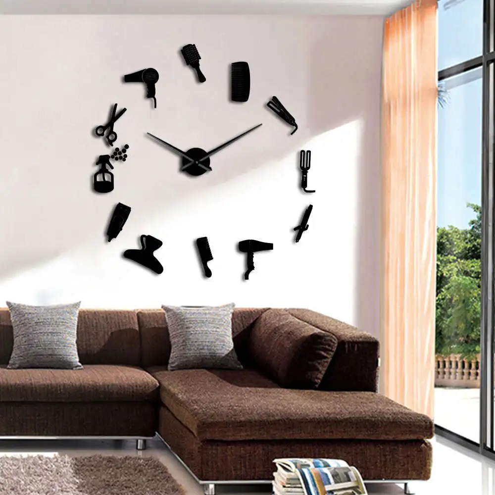 Barber Shop Toolkits Decorative Wall Clock DIY Large Wall Clock Mirror 3D Wall Watches Barber Salon Creative Wall Decor
Barber Shop Toolkits Decorative Wall Clock DIY Large Wall Clock Mirror 3D Wall Watches Barber Salon Creative Wall Decor