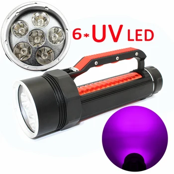 1800 lumens 6 x UV LED diving flashlight Waterproof underwater Ultraviolet Purple light scuba torch Lamp
1800 lumens 6 x UV LED diving flashlight Waterproof underwater Ultraviolet Purple light scuba torch Lamp