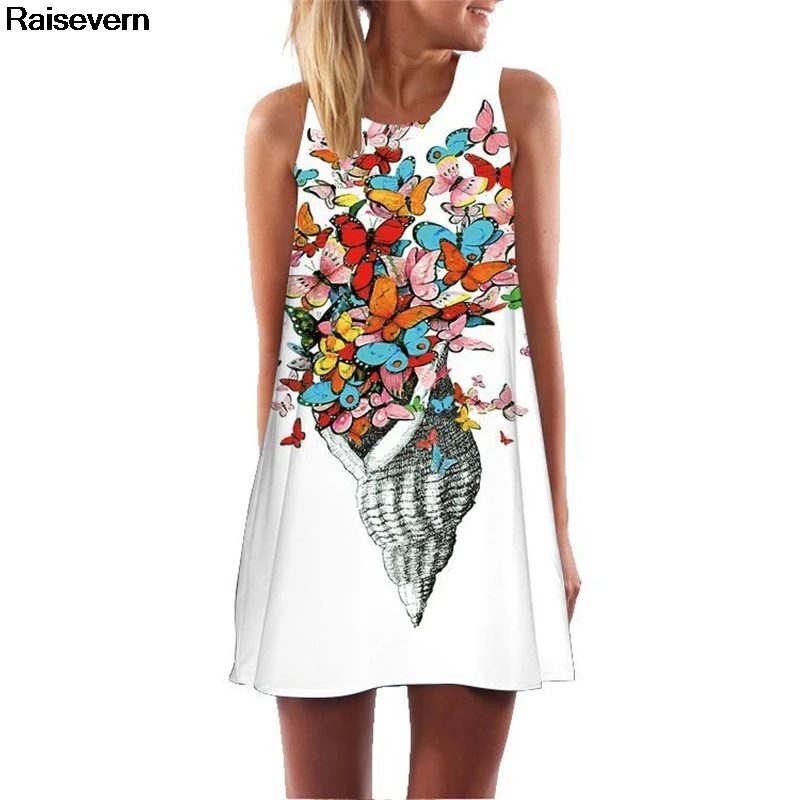 Casual Shift Dress 2018 Tunic Sleeveless A Line Conch Butterfly Feather Print 3D Clothes Boho Summer Short Beach Party Dresses
Casual Shift Dress 2018 Tunic Sleeveless A Line Conch Butterfly Feather Print 3D Clothes Boho Summer Short Beach Party Dresses