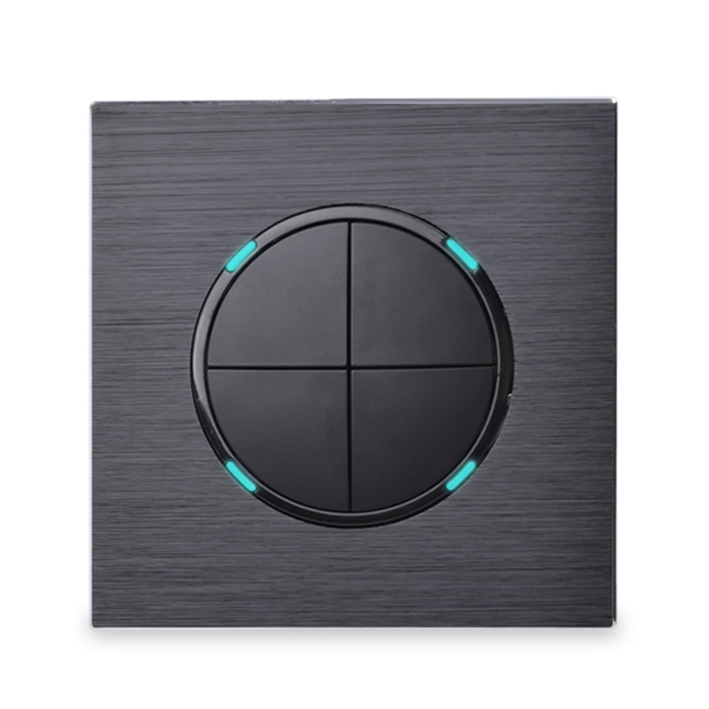 LED Indicator Black Aluminum Metal Panel Luxurious 4 Gang 1 Way Random Click On/Off Wall Light Switch EU Plug
LED Indicator Black Aluminum Metal Panel Luxurious 4 Gang 1 Way Random Click On/Off Wall Light Switch EU Plug