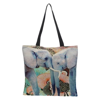CROWDALE Double-sided printing Elephants Linen Shopping Bag bohemian style striped Shoulder Beach Bag Female Casual Tote bag
CROWDALE Double-sided printing Elephants Linen Shopping Bag bohemian style striped Shoulder Beach Bag Female Casual Tote bag