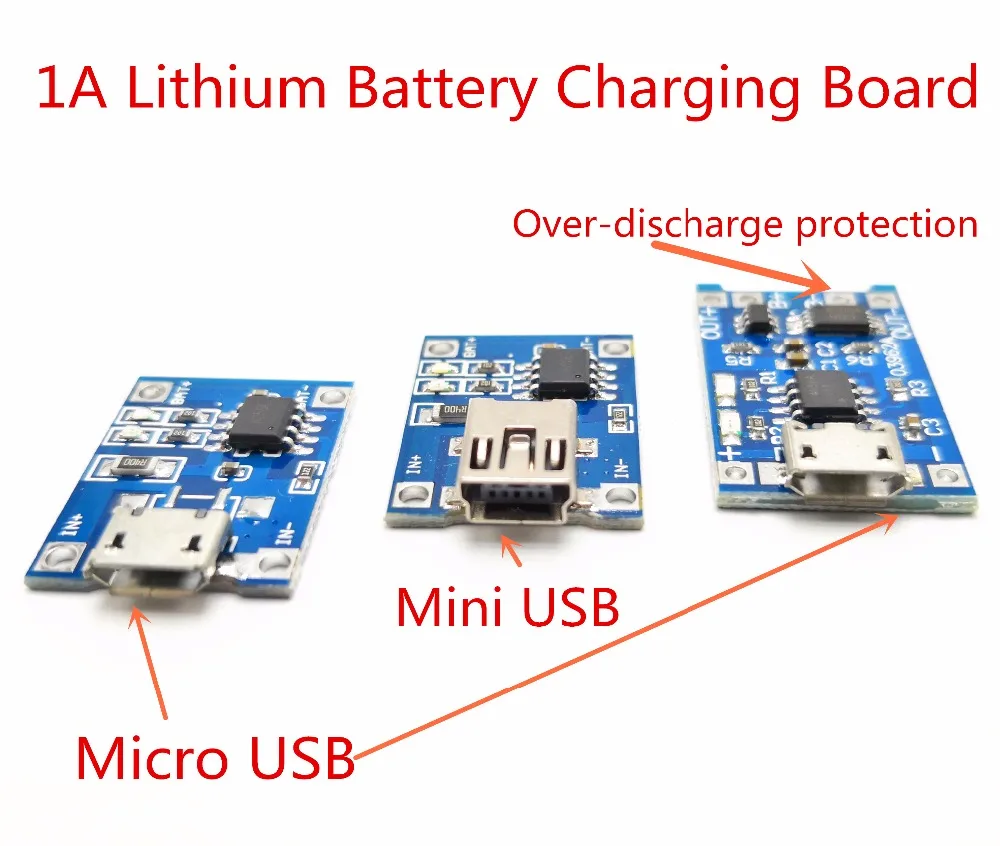 1-10pcs Micro USB 5V 1A 18650 TP4056 Lithium Battery Li-ion Charger Module Charging Board With or without Protection Functions
1-10pcs Micro USB 5V 1A 18650 TP4056 Lithium Battery Li-ion Charger Module Charging Board With or without Protection Functions