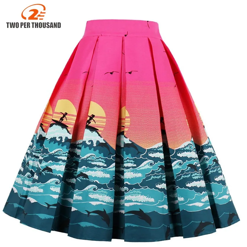 Autumn Retro High Waist Skirt Elegant Ladies Flower Print Midi Pleated Skirts Women Knee-Length Saia Feminina Plus Size S~2XL
Autumn Retro High Waist Skirt Elegant Ladies Flower Print Midi Pleated Skirts Women Knee-Length Saia Feminina Plus Size S~2XL