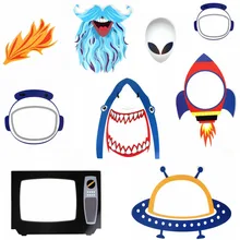 Photo Booth Props Funny Pattern Spaceship/Flame/Alien/Mustache/ Shark/UFO/Oven Space Helmet Props for Party Selfie
Photo Booth Props Funny Pattern Spaceship/Flame/Alien/Mustache/ Shark/UFO/Oven Space Helmet Props for Party Selfie