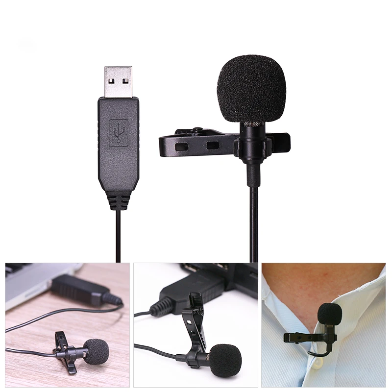 Фото Youtube Streaming/Podcasts/Facetime Arimic USB Lavalier Lapel Clip-on Omnidirectional Condenser Computer Microphone for Mac/PC |