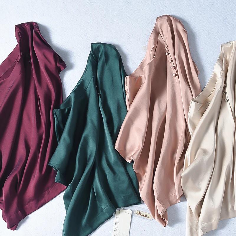 Summer Female Silk Blouse 92.1% Natural Silk Tops and Blouses Women's elegant O neck Short Sleeve Silk Work office Blusas
Summer Female Silk Blouse 92.1% Natural Silk Tops and Blouses Women's elegant O neck Short Sleeve Silk Work office Blusas