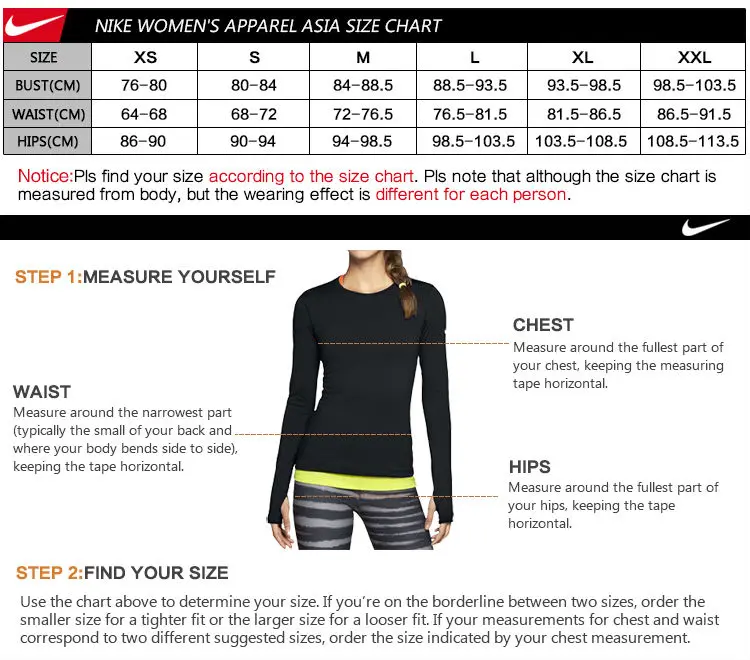 Nike Women S T Shirt Size Chart