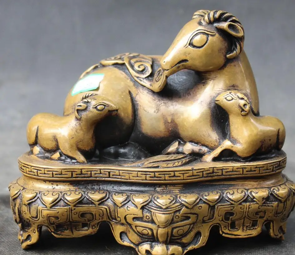 6710652++6" Chinese Folk Fengshui Pure Bronze Beast Head 3 Sheep Goat Jumbuck Statue
6710652++6" Chinese Folk Fengshui Pure Bronze Beast Head 3 Sheep Goat Jumbuck Statue