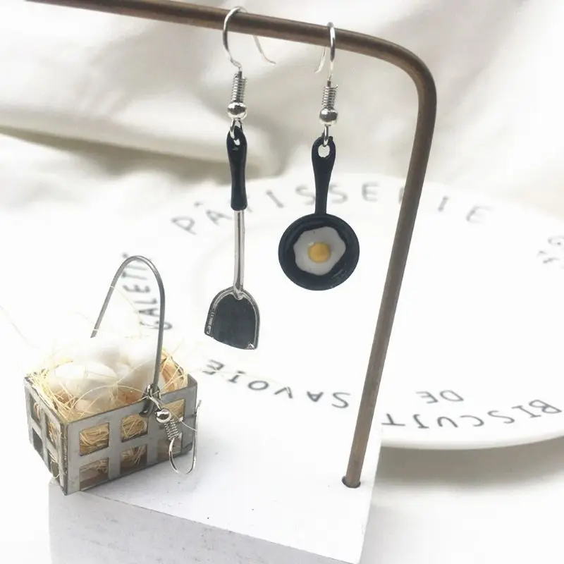 Mini Egg Basket Spatula Pot Earrings Creative Hand-made Dangle Earrings for Women
Mini Egg Basket Spatula Pot Earrings Creative Hand-made Dangle Earrings for Women