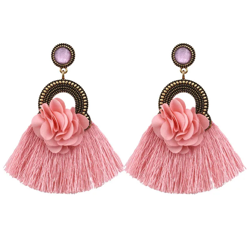 Bohemia Handmade Tassel earrings Vintage Statement Flower Silk Crystal Drop Dangle Earrings For Women pendientes mujer moda 2019
Bohemia Handmade Tassel earrings Vintage Statement Flower Silk Crystal Drop Dangle Earrings For Women pendientes mujer moda 2019