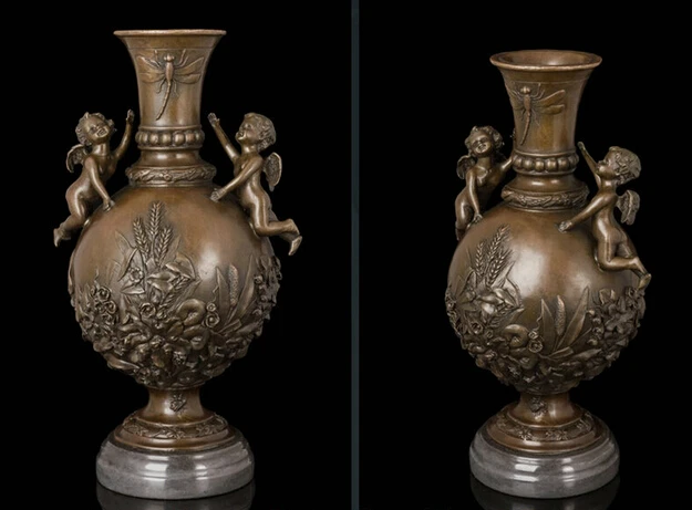 xd 003430 Art Deco Sculpture Flower Vase With Two Little Angel Kids Bronze Statue Signed
xd 003430 Art Deco Sculpture Flower Vase With Two Little Angel Kids Bronze Statue Signed
