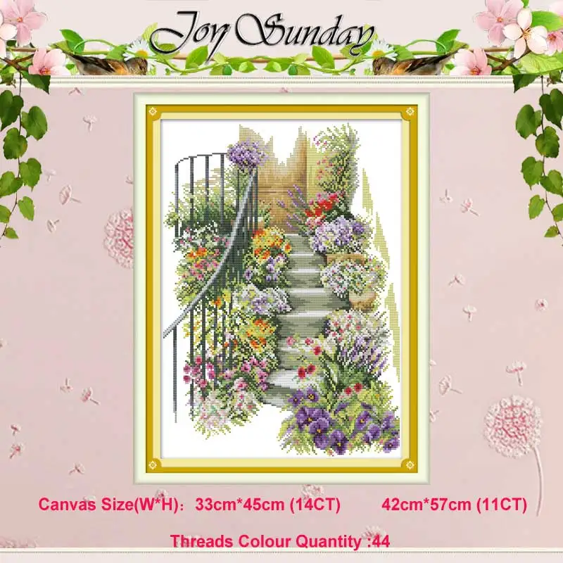 Flower stairs counted 11CT 14CT scenery Cross Stitch Set DIY DMC Chinese Cross-stitch Kit Embroidery Needlework Home Decor
Flower stairs counted 11CT 14CT scenery Cross Stitch Set DIY DMC Chinese Cross-stitch Kit Embroidery Needlework Home Decor