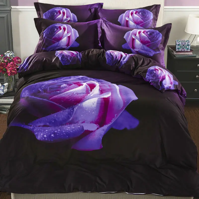 Purple Rose 3D Bedding Sets 100% Cotton Flower Duvet Cover Bed Sheets Bedlinen Double Queen Size 4PCS
Purple Rose 3D Bedding Sets 100% Cotton Flower Duvet Cover Bed Sheets Bedlinen Double Queen Size 4PCS