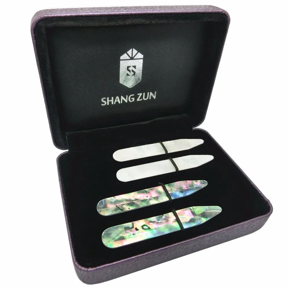 SHANH ZUN Genuine Shell Collar Stays, Made of Mother-of-pearl, Measures 2.37" x 10mm for Mens Dress Shirt
SHANH ZUN Genuine Shell Collar Stays, Made of Mother-of-pearl, Measures 2.37" x 10mm for Mens Dress Shirt