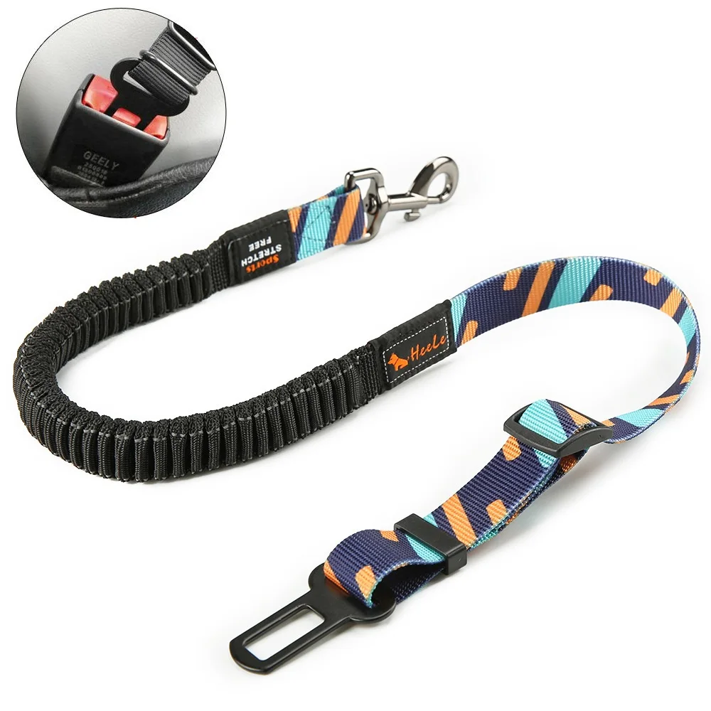 

Quality Adjustable Pet Dog Cat Car Seat Belt Safety Leads Vehicle Seatbelt Harness Nylon Car Restraint with Elastic Bungee Leash