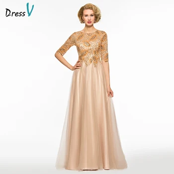 Dressv a-line long mother of the bride scoop neck floor length half sleeve beading button formal party mother of the bride dress
Dressv a-line long mother of the bride scoop neck floor length half sleeve beading button formal party mother of the bride dress