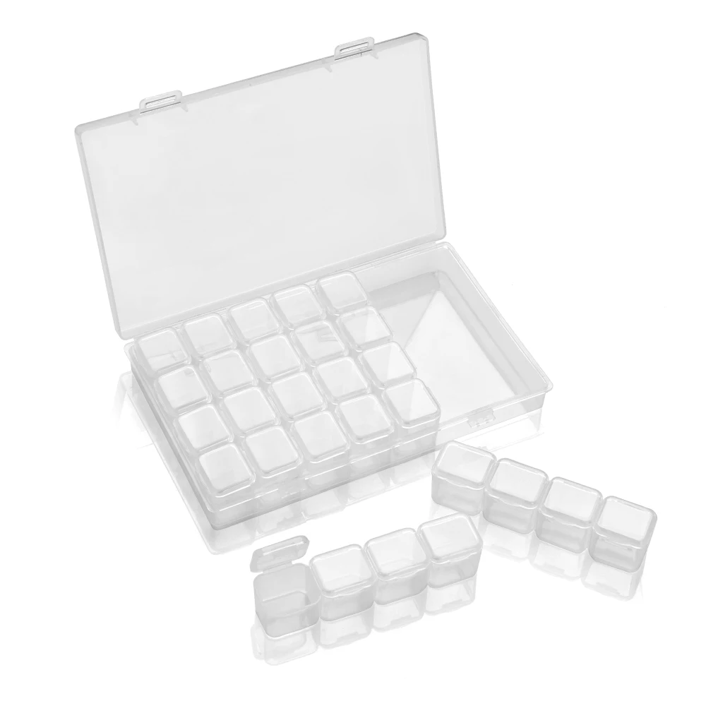 28 Slots Diamond Embroidery Box Diamond Painting Cross Stitch Tools Accessory boxes Case Useful Storage Boxes
28 Slots Diamond Embroidery Box Diamond Painting Cross Stitch Tools Accessory boxes Case Useful Storage Boxes