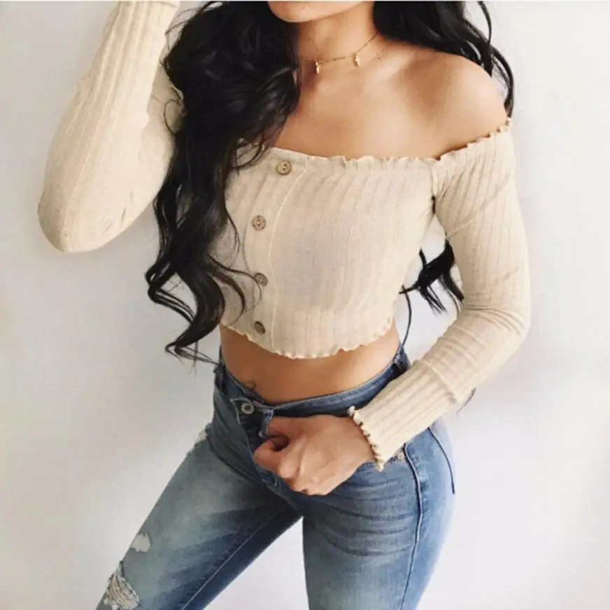 Womens Sexy Solid Strapless Off Shoulder Short Blouse Casual Shirt Office Female Blusas Femininas Camisas Mujer Tops *50
Womens Sexy Solid Strapless Off Shoulder Short Blouse Casual Shirt Office Female Blusas Femininas Camisas Mujer Tops *50