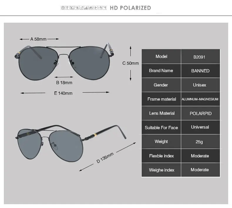 Brand HD Polarized Sunglasses UV400 Men Women cool Fashion Eyes hot Sun Glasses With Accessories driving aviation oculos de sol 7