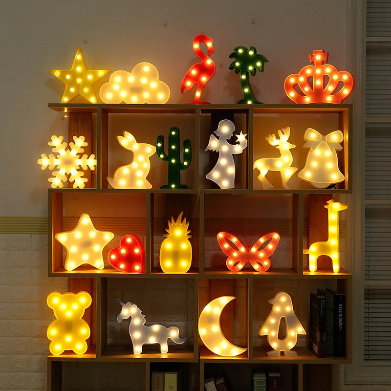 Flamingo Cactus Night Light 3D Luminaria Unicorn Star Led Lamp Nightlight Marquee Letter Gift Toys Bedroom Decor for Kids Baby
Flamingo Cactus Night Light 3D Luminaria Unicorn Star Led Lamp Nightlight Marquee Letter Gift Toys Bedroom Decor for Kids Baby