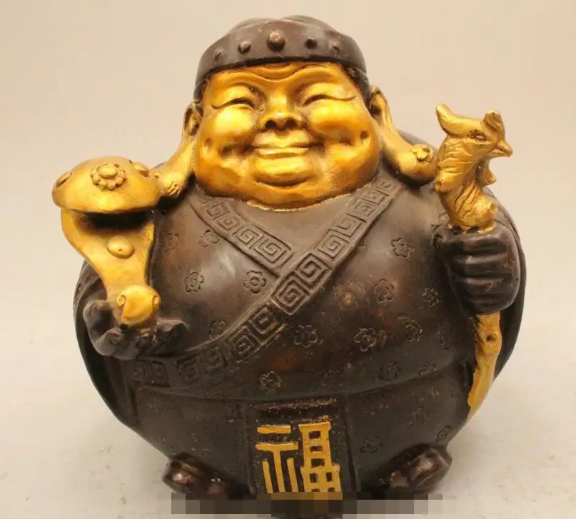 S03200 7" Chinese Fengshui Folk Bronze Gild longevity Ruyi Soil Grandma Statue (B0413)
S03200 7" Chinese Fengshui Folk Bronze Gild longevity Ruyi Soil Grandma Statue (B0413)