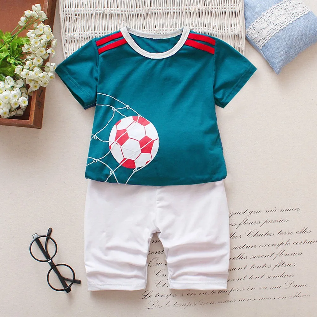 2019 Summer Clothes Outfits Children's Kids Girls Boys Short Sleeve Football Print Tops T-shirt+Shorts Clothes Set Outfits
2019 Summer Clothes Outfits Children's Kids Girls Boys Short Sleeve Football Print Tops T-shirt+Shorts Clothes Set Outfits