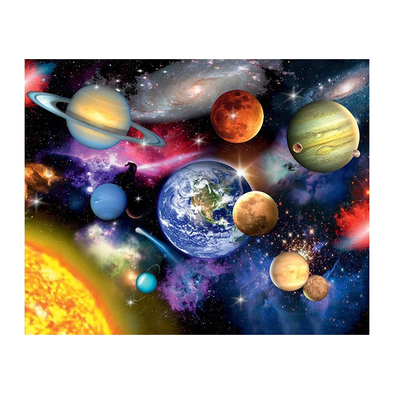 Full Square Round Drill 5D DIY Diamond Painting Space planet 3D Embroidery Cross Stitch Mosaic Home Decor
