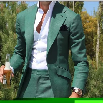 Tailor Made Green Men Suit Slim Fit Groom Prom Dress Blazer 2 Piece Tuxedo Casual Beach Summer Style Male Coat Jacket+Pant Terno
Tailor Made Green Men Suit Slim Fit Groom Prom Dress Blazer 2 Piece Tuxedo Casual Beach Summer Style Male Coat Jacket+Pant Terno
