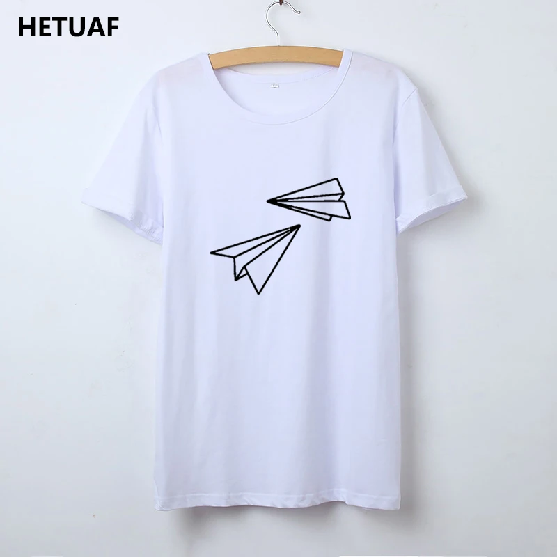 HETUAF Paper Airplane Tshirt Women Fashion Graphic Tees Women Printed Harajuku T-shirt Women's Basic Casual Camisetas Mujer Tops
HETUAF Paper Airplane Tshirt Women Fashion Graphic Tees Women Printed Harajuku T-shirt Women's Basic Casual Camisetas Mujer Tops