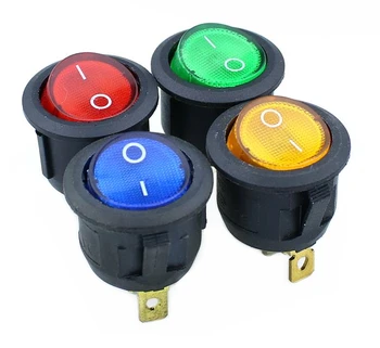 KCD1 Round Red, yellow and blue green 3Pin SPDT ON/OFF Rocker Power Switch AC 125V/10A 250V/6A With light
KCD1 Round Red, yellow and blue green 3Pin SPDT ON/OFF Rocker Power Switch AC 125V/10A 250V/6A With light