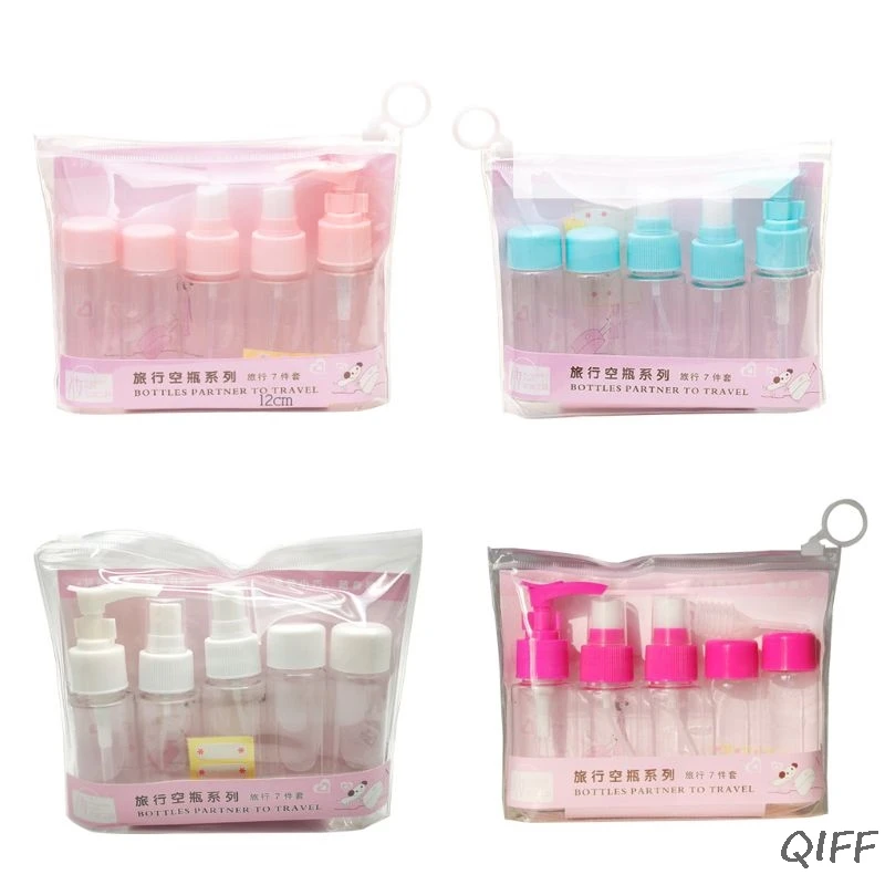 7Pcs Portable Refillable Empty Bottles Set Makeup Pump Spray Container Plastic Screw Cap Dispenser Clear Organizer With Notes
7Pcs Portable Refillable Empty Bottles Set Makeup Pump Spray Container Plastic Screw Cap Dispenser Clear Organizer With Notes