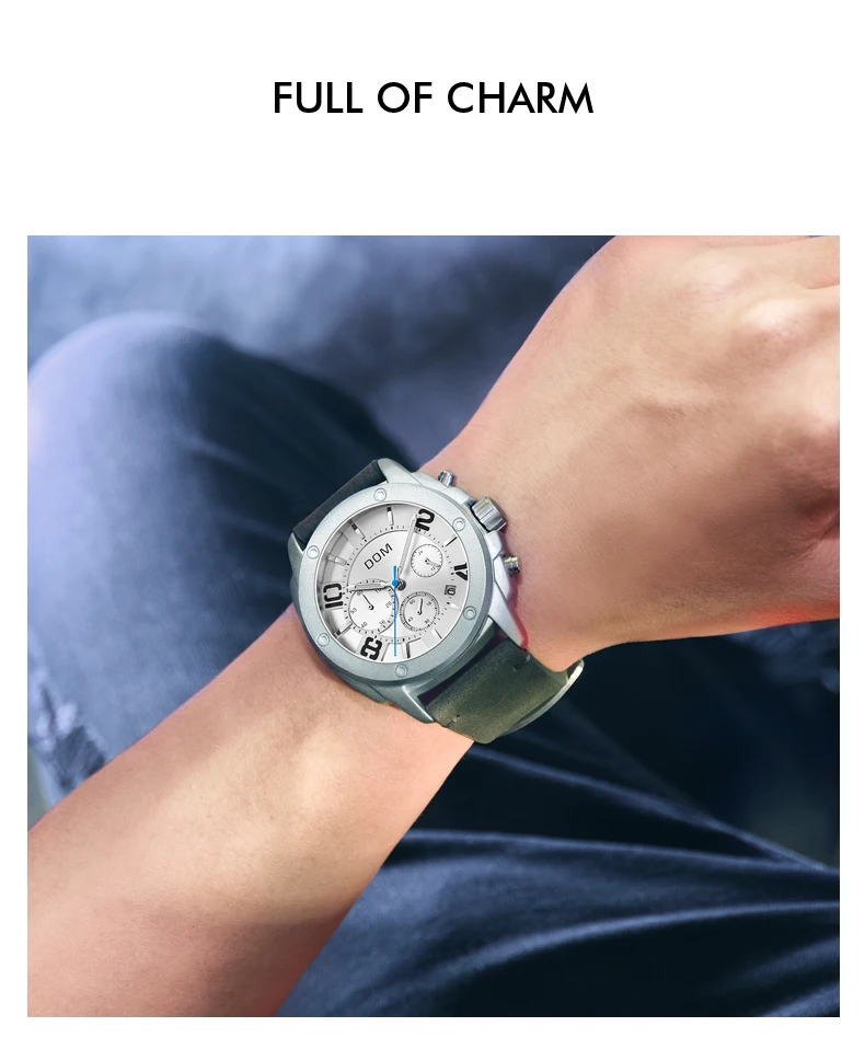 DOM 2019 New Sports Men Watches Top Brand Luxury Chronograph Quartz Watch Men Waterproof Watch Clock Relogio Masculino M-1229L